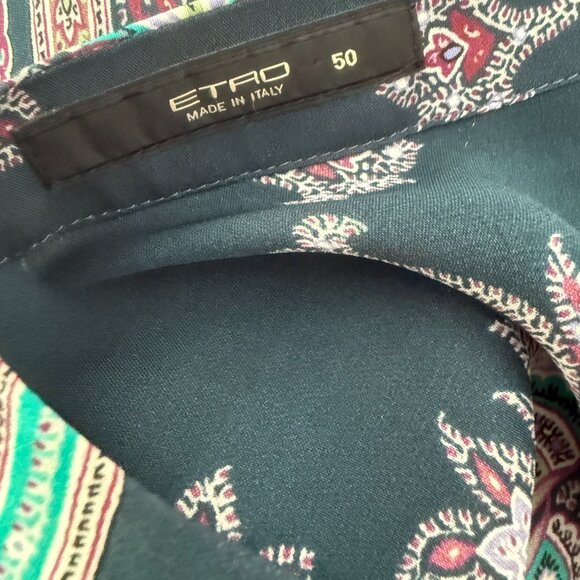 Etro paisley multicolor print silk size 50 - Picture 4 of 5